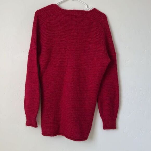 Free People All Mine Alpaca Sweater Pullover Oversized Raspberry Balloon Sleeves - Picture 5 of 6